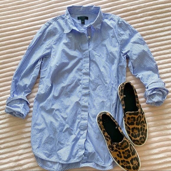 J. Crew Tops - J. Crew checker fall button dressy work top